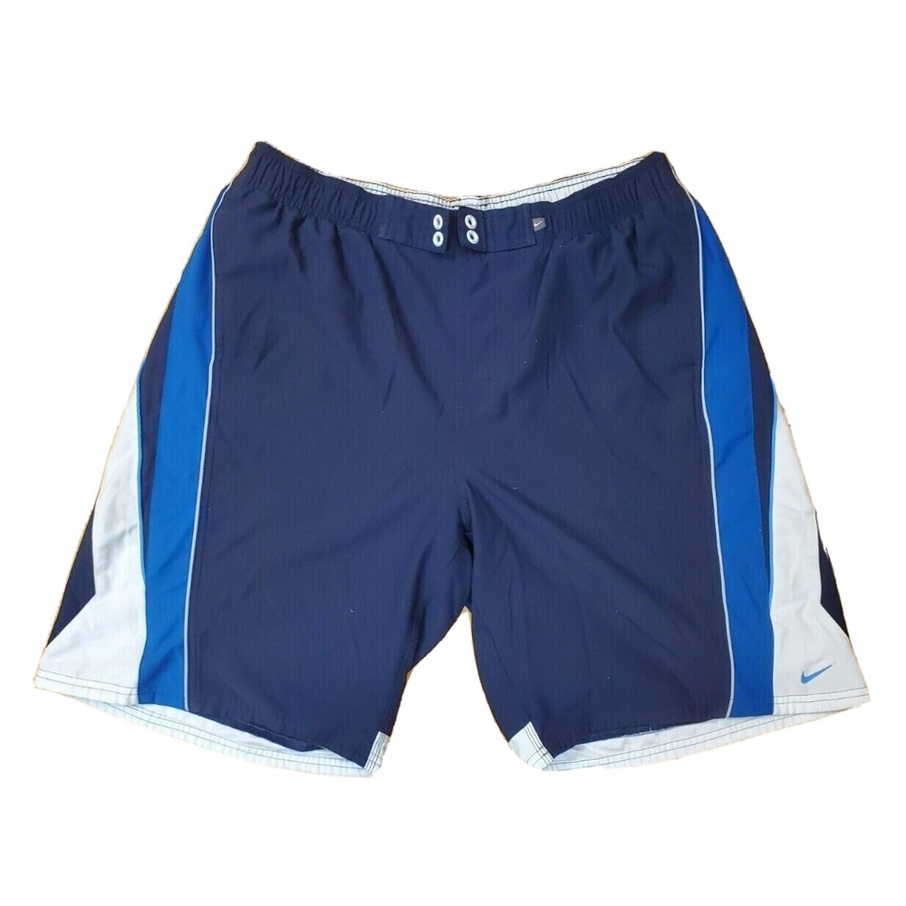 Nike Swim Trunks Men's XL Blue Lined Waist Mesh Lined Shorts